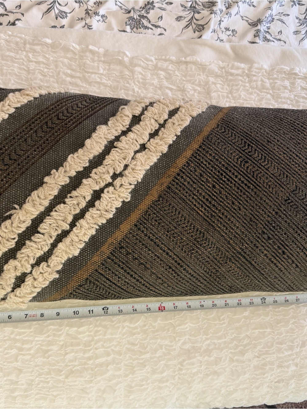 Handwoven Boho lumbar Pillow & cover